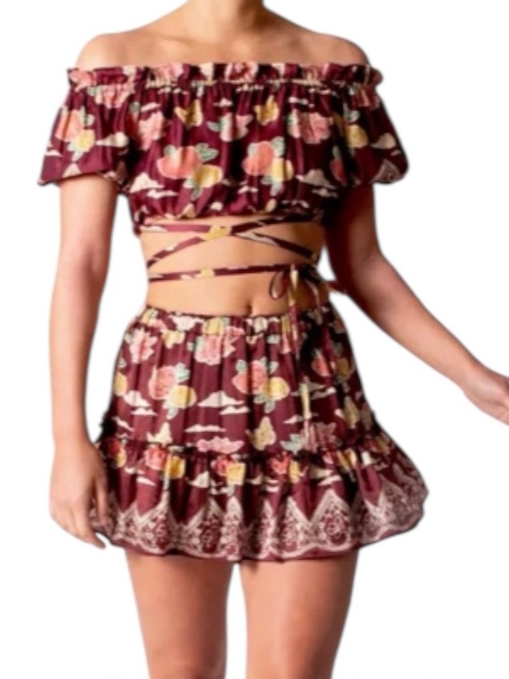 Miguelina Crop Top and Mini Skirt Set